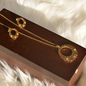 Beautiful stainless steel necklace earring set